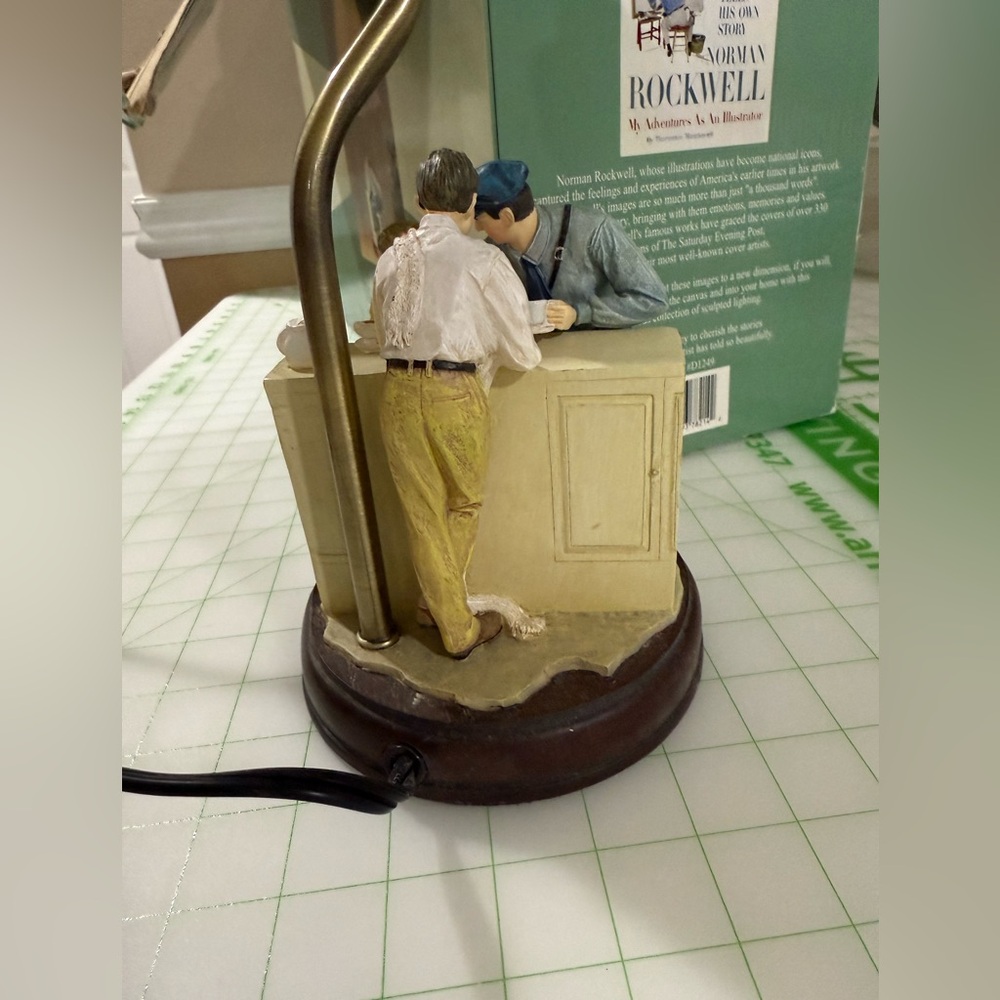 New in Box 70s Norman Rockwell "The Runaway" Vintage Table Lamp Collectible l - Picture 7 of 16